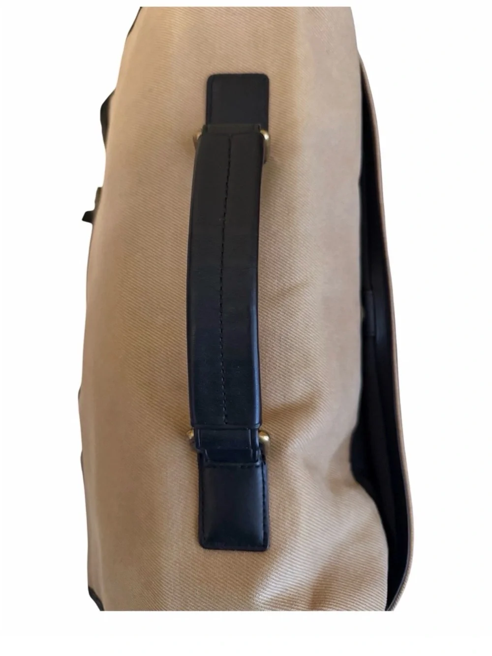 Coach Men’s Tan and Black Briefcase with Gold Accents